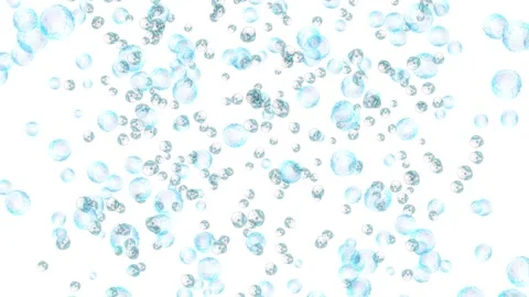 Floating Underwater Air Bubbles Rising on White Background 스톡 동영상 330920128