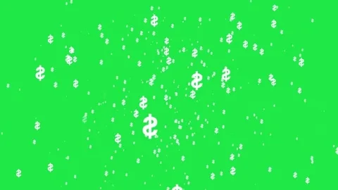 Floating USD Symbol Particles Animation With Green Screen Digital Effect Video stock 303382650