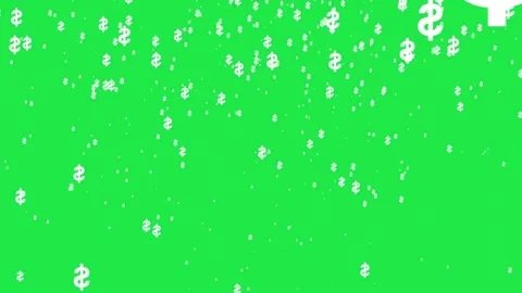 Floating USD Symbol Particles Animation With Green Screen Digital Effect Stock-Footage 303382973