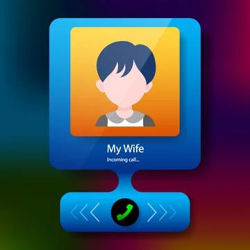Floating user interface incoming call pop up Illustrazione stock