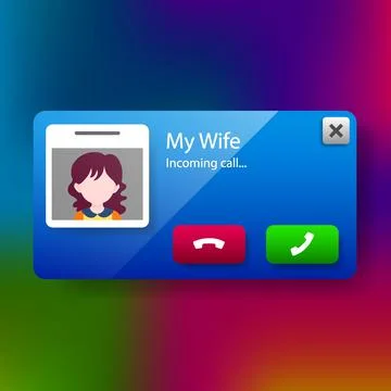 Floating user interface incoming call pop up Stock Illustration