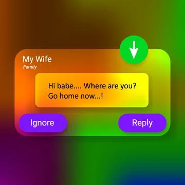 Floating user interface new message pop up Illustrazione stock