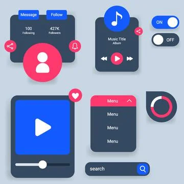 Floating user interface new message pop up Stock Illustration