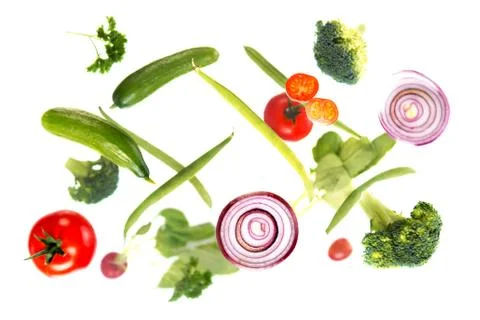 Floating vegetables Stock Photos