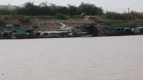 Floating village in Cambidia Stock Footage 248938914