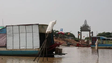 Floating village Stock Footage 248938489