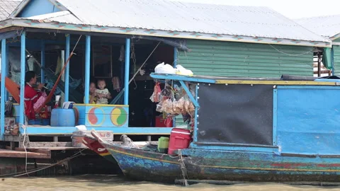 Floating village Stock Footage 248938625