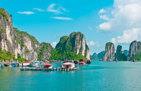 Floating village Stock Photos