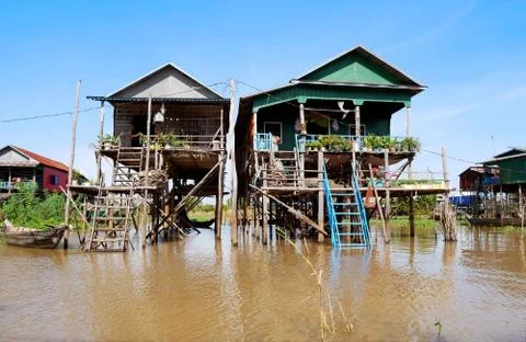 The floating village Stock Photos