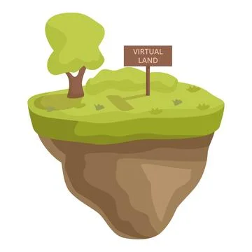 Floating virtual land concept illustration Ilustración de archivo