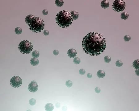 Floating virus 3d Models Stock Illustration
