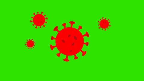 Floating virus animation isolated green screen background Stock Footage 326827992