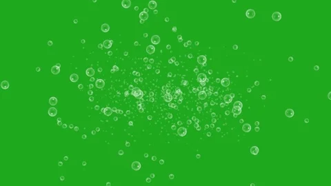 Floating of water bubbles in open air on green screen background Stock Footage 293765570