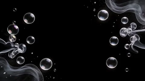 Floating Water Soap Bubbles Motion Overlay Widescreen Stock-Footage 344766831