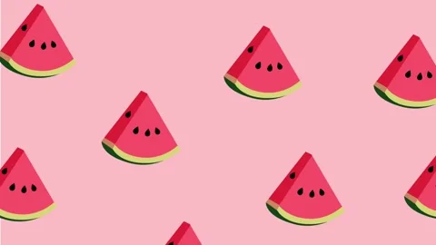 Floating Watermelon Triangles Stock Footage 335630662