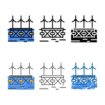 Floating wave platform color diversity icon vector 库存插图