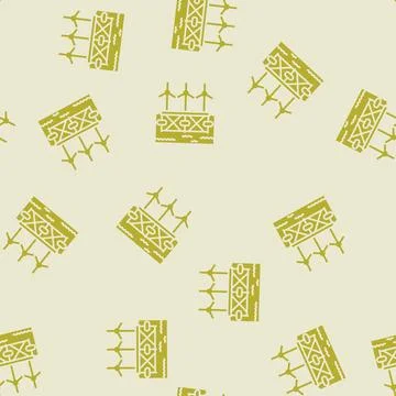 Floating wave platform glyph seamless pattern Stockillustratie