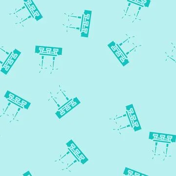 Floating wave platform glyph vector seamless pattern Stock Illustration