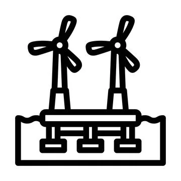 Floating wave platform line icon vector illustration Stock Illustration