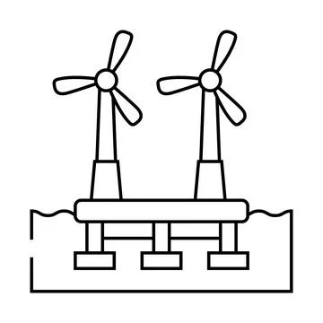 Floating wave platform line icon vector illustration Stockillustratie