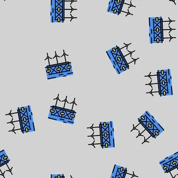 Floating wave platform vector seamless pattern 스톡 일러스트