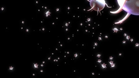  Floating white Bacteria and Microorganisms Video stock 263978486