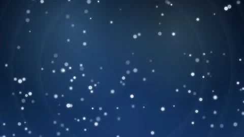 Floating white bokeh particles on a dark blue background Stock Footage 335941495