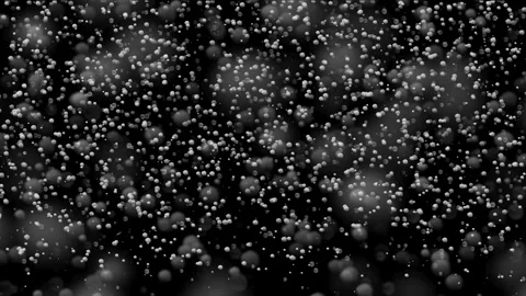 Floating White Bubbles Abstract Overlay on Black Background Stock Footage 335882274