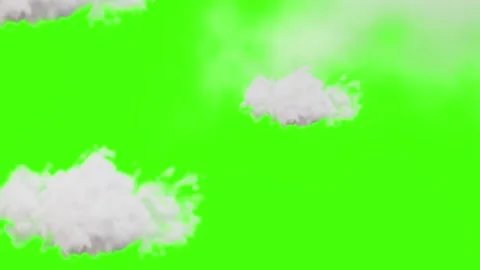  Floating White Clouds Green Screen Chroma Key Motion Animation Background Stock Footage 341602043