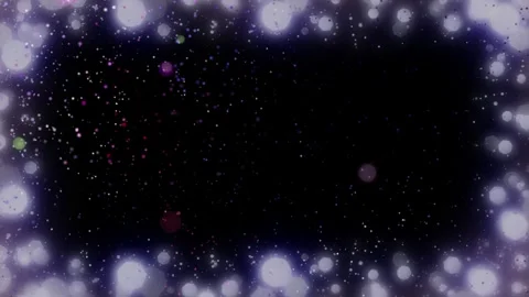 Floating white glowing particles forming abstract border frame against dark Stock-Footage 345330951