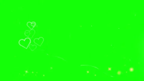 Floating white heart outlines and glowing golden stars isolated on a vibrant 動画素材 346037259