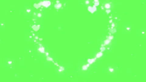 Floating white hearts on green screen. Romantic love overlay for video editing Video stock 340118729