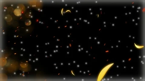 Floating white particles and glowing embers drifting against a dark black Stock-Footage 346210191