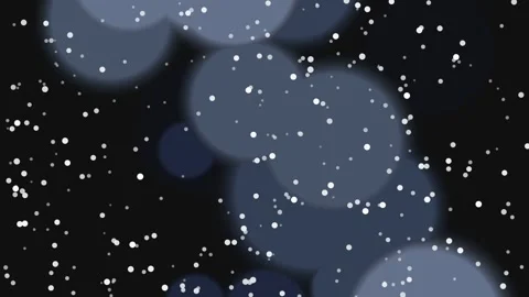 Floating White Particles with Blue Bokeh on Dark Background Stock Footage 334863300