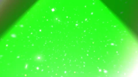 Floating white particles drifting through bright green spotlight beam against Stock Footage 345215162