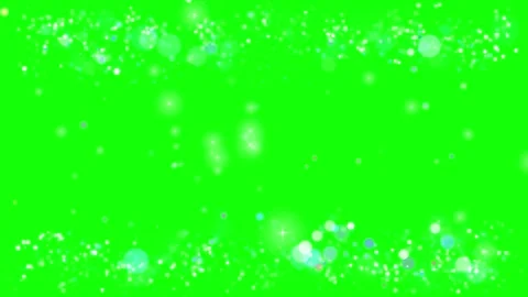 Floating white particles forming top and bottom borders against a vibrant green Stock Footage 345331492