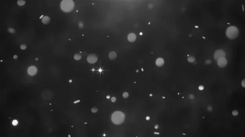 Floating white particles sparkle against dark background cinematic abstract Stock Footage 346129550