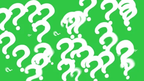 Floating white question marks animation filling a green screen background Stock Footage 329905370