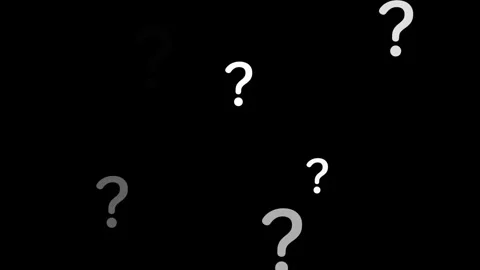 Floating white question marks animation on black background for business Stock Footage 347763532