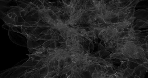 Floating white smoke on black background. Dry ice smoke fog Abstract smoke Video stock 128606055