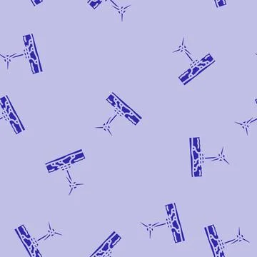 Floating wind turbine glyph vector seamless pattern Stock Illustration