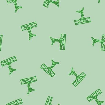 Floating wind turbine line vector seamless pattern Stock Illustration