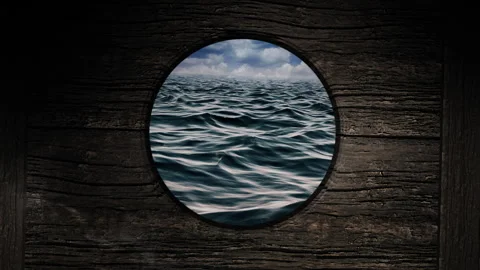 Floating Wooden Crate In The Ocean Stock-Footage 335225726
