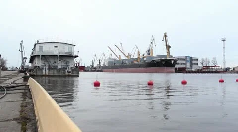 Floating workshop in port, boes Stock Footage 10883056