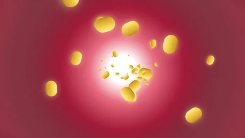 Floating yellow capsules moving forward against glowing pink gradient circu.. Vidéo 347995437