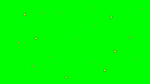 Floating yellow glowing orbs scattered against a vibrant green background Stock Footage 341839325