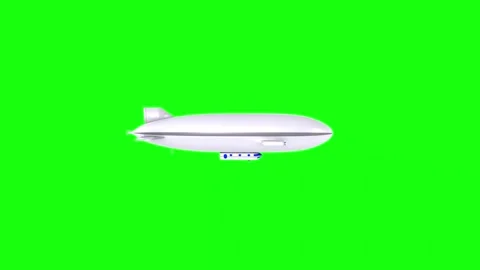 Floating zeppelin in a vibrant green background 스톡 동영상 303859420