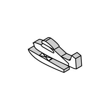Floatplane airplane aircraft isometric icon vector illustration Stock Illustration