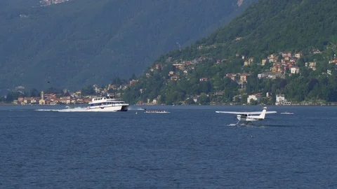 Floatplane Como Lake Video stock 93322099