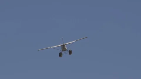 Floatplane Fly Blue Sky Close Up Video stock 93322188